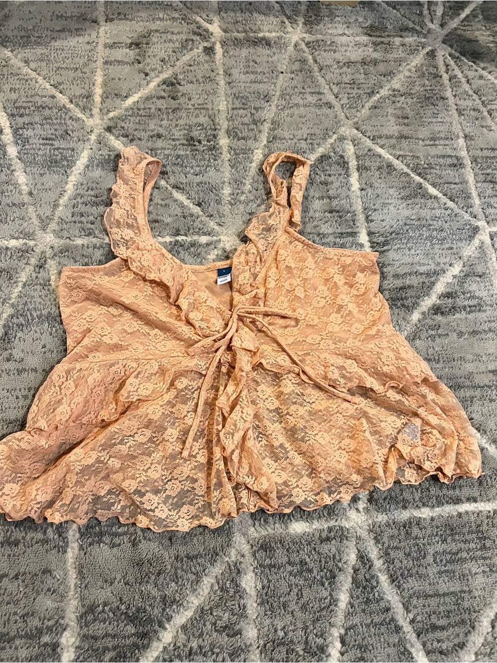 Old Navy Peach Lace Ruffle Camisole